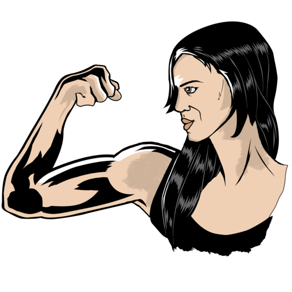 Female Bodybuilder Posing Vector Illustration Product Image