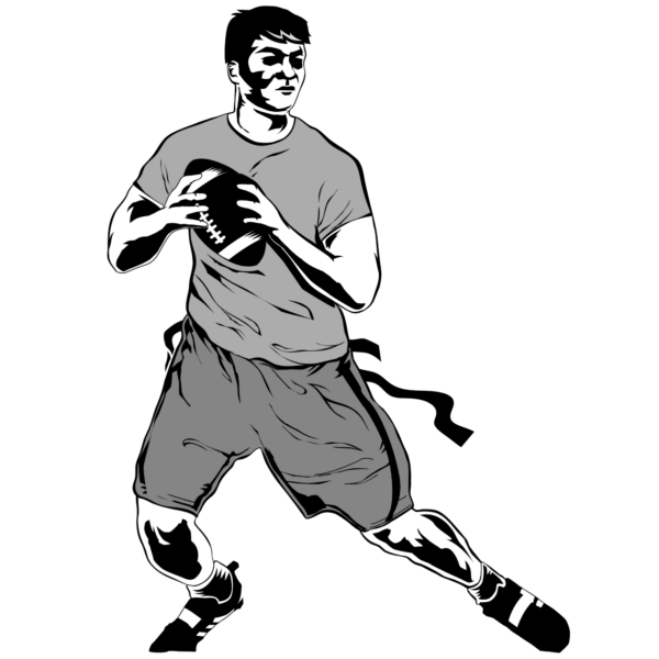 Flag Football Player Vector Illustration Product Image