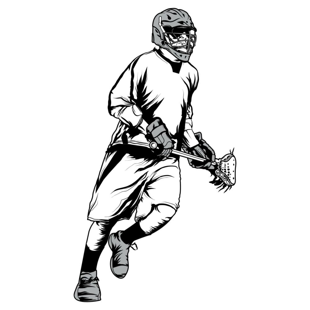 Men’s Lacrosse Player Vector Illustration Product Image