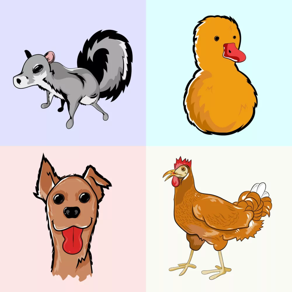 Farm and Woodland Animals SVG Vector Illustration Product Image