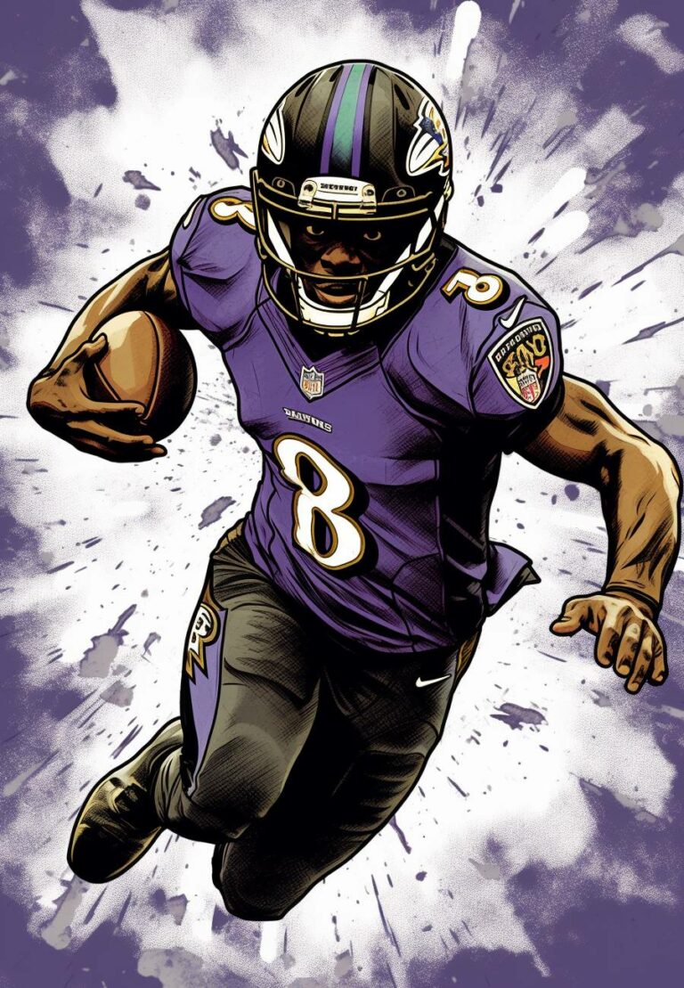 Lamar Jackson NFL Football Art Print