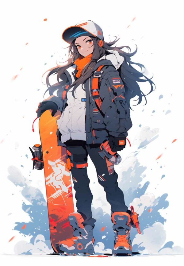 Anime Snowboarder Girl Digital Art