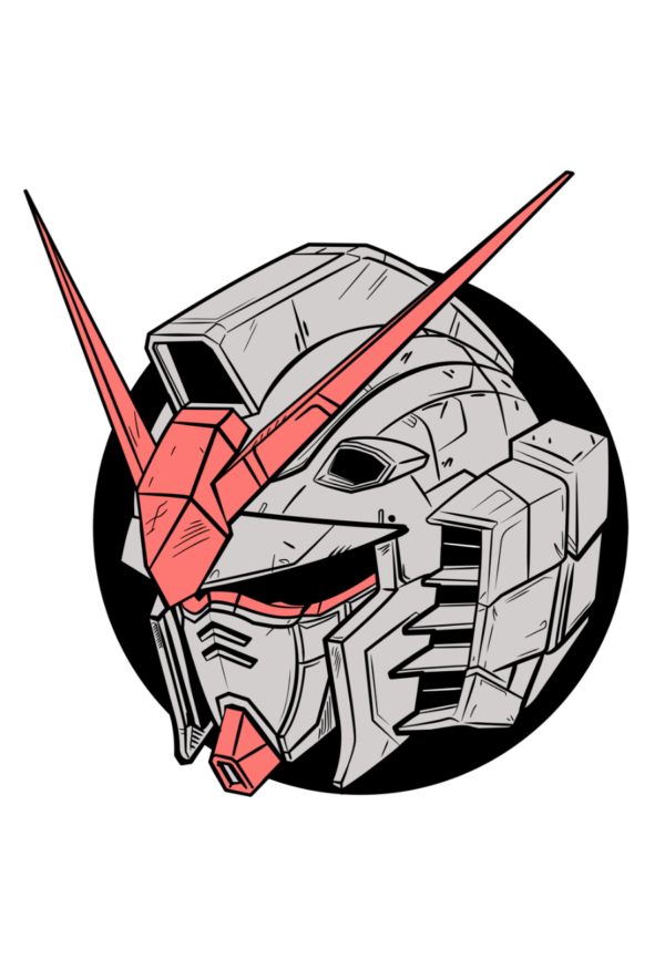 Gundam Robot Head Art Download Customizable Logo