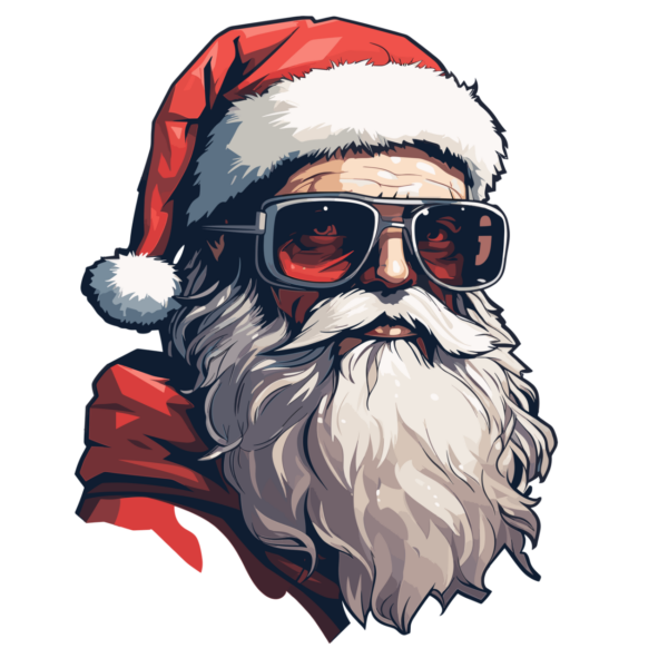 Cyberpunk santa digital illustration