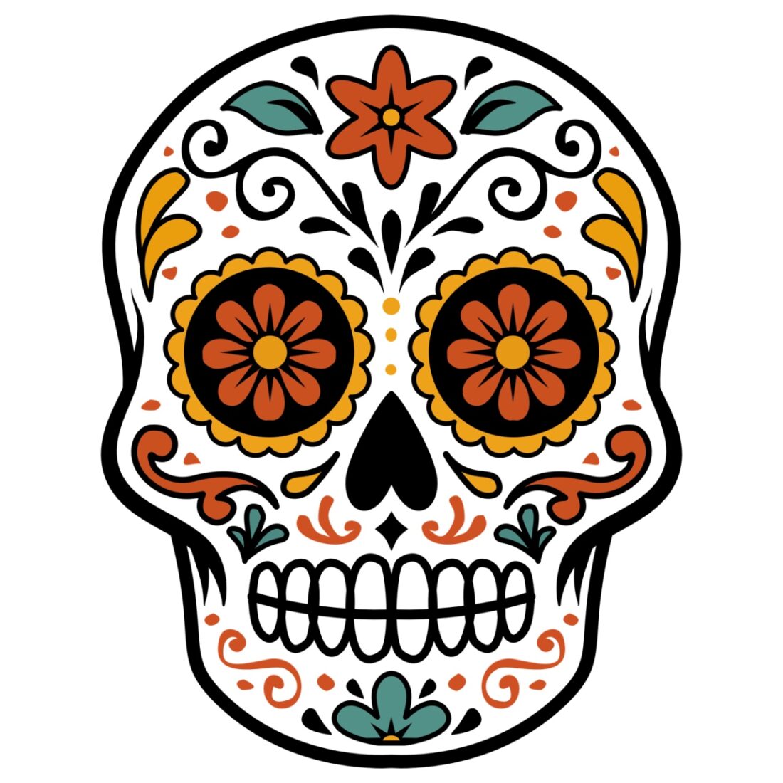 Sugar Skull Mask Clip Art Illustration