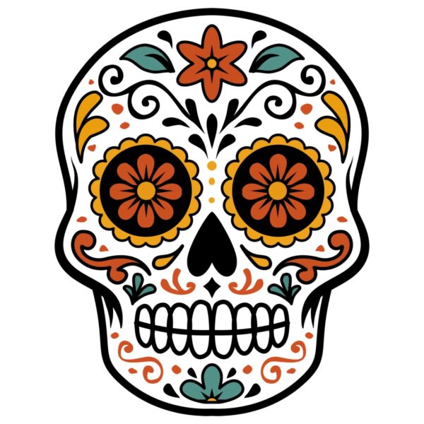 Sugar Skull Mask Clip Art Illustration