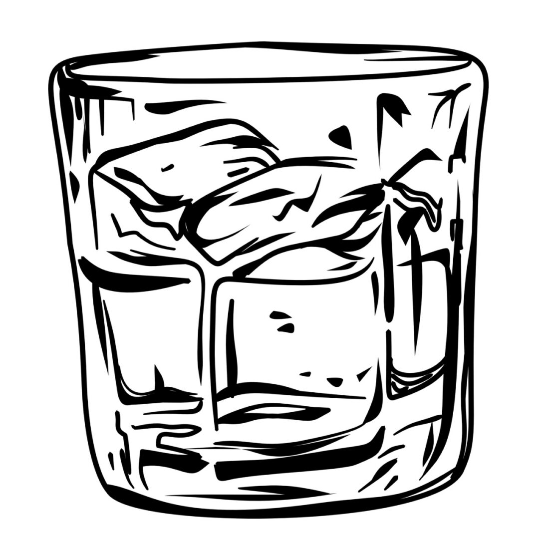 Bourbon glass illustration