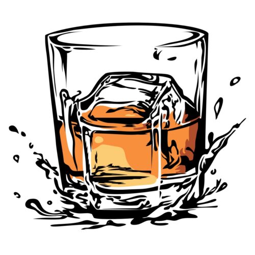 Bourbon glass illustration