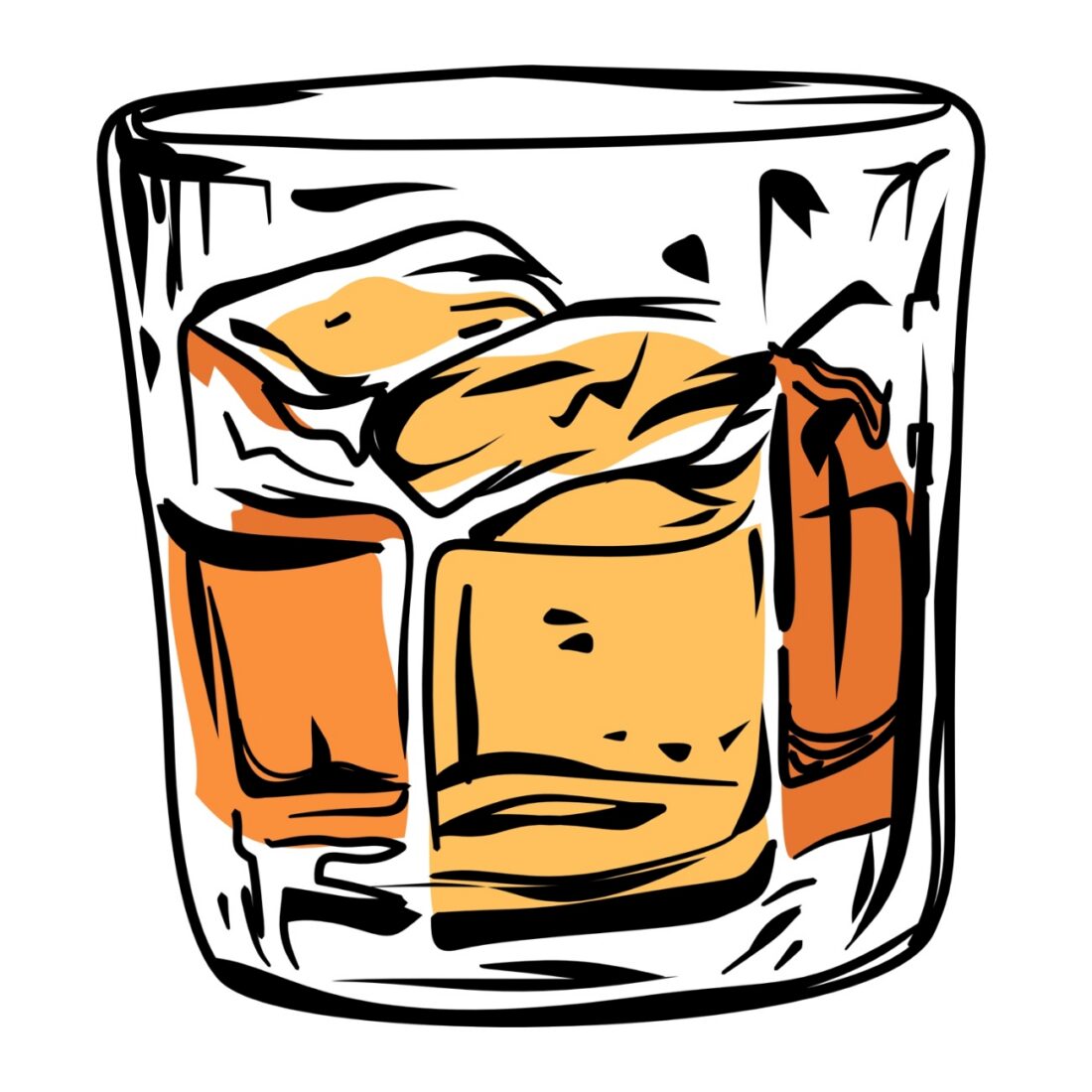 Bourbon glass illustration