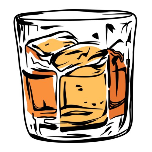 Bourbon glass illustration