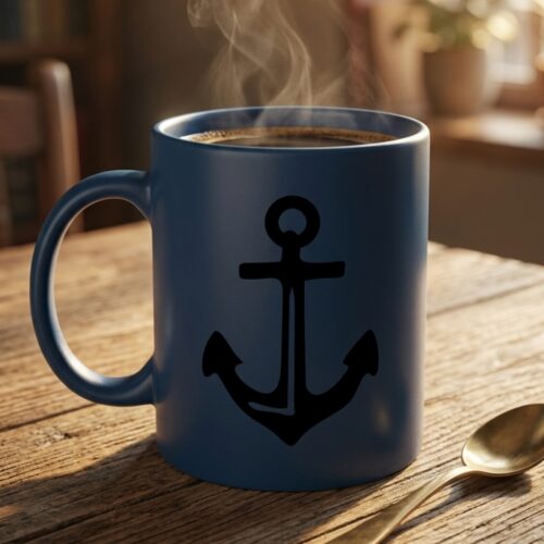 Anchor design on mug