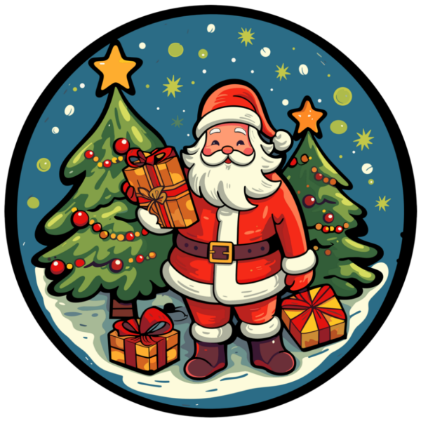 Santa with presents svg sticker design product image