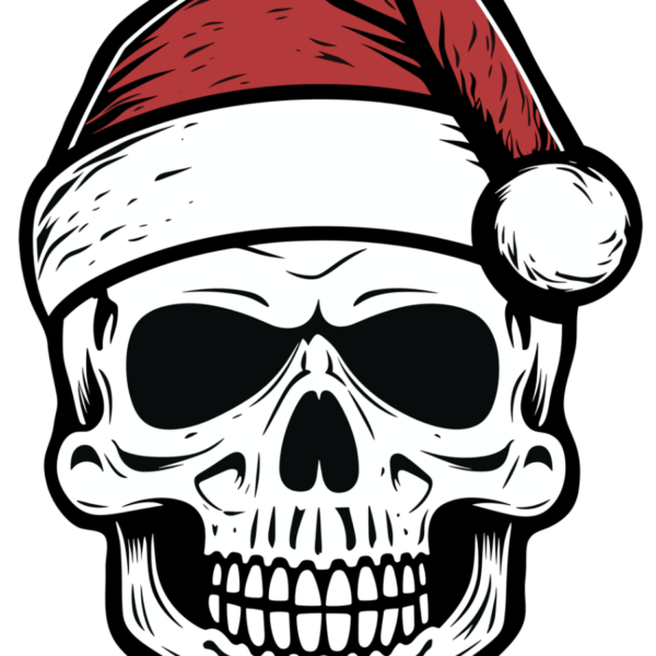 Skull santa sticker design svg product image