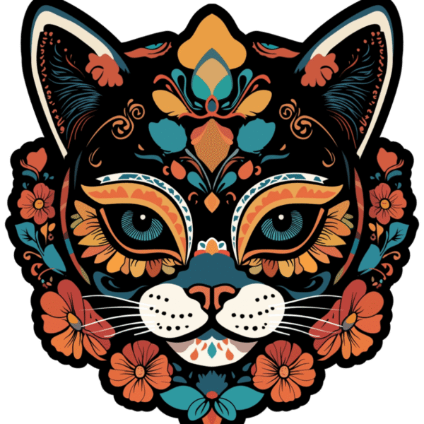 Dia De Los Muertas Cat Mask