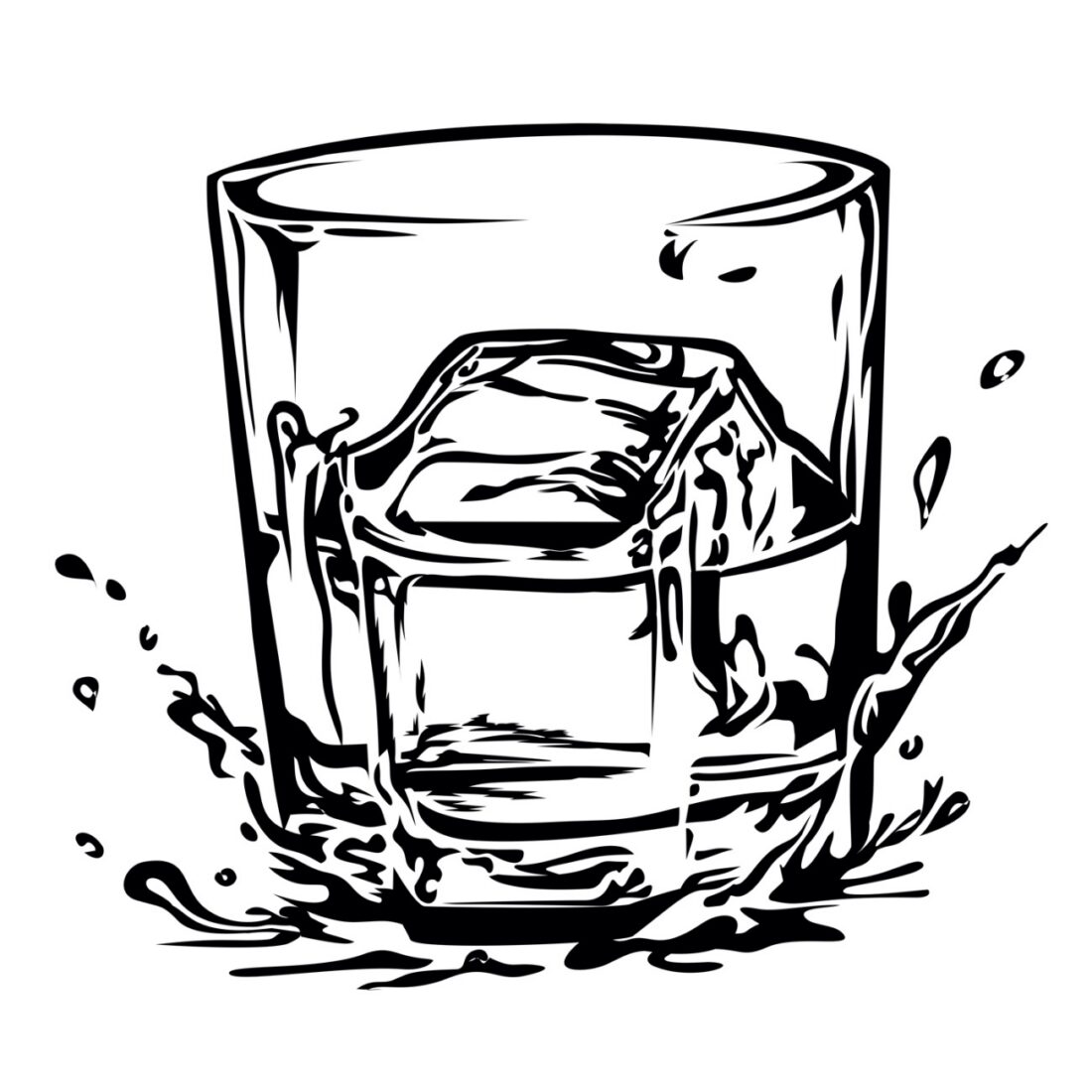 Bourbon glass illustration