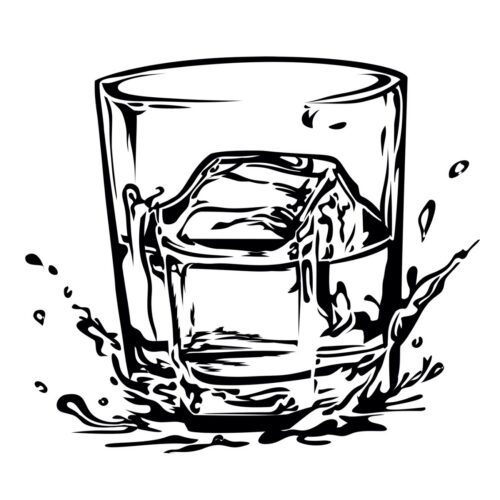 Bourbon glass illustration