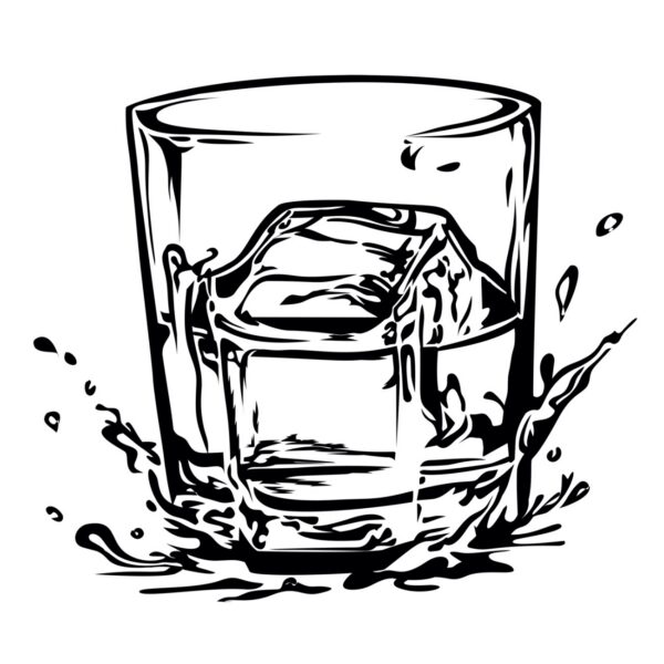 Bourbon glass illustration